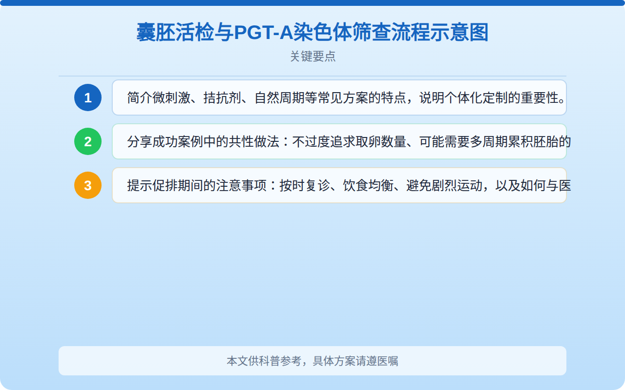 囊胚活检与PGT-A染色体筛查流程示意图