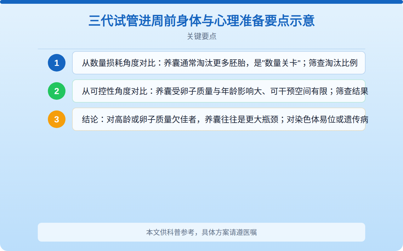 三代试管进周前身体与心理准备要点示意