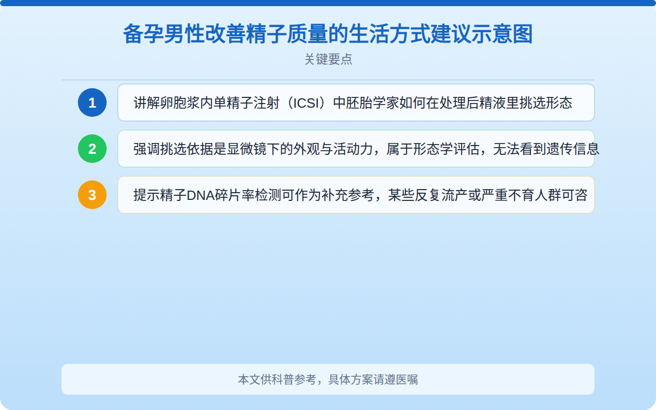 备孕男性改善精子质量的生活方式建议示意图