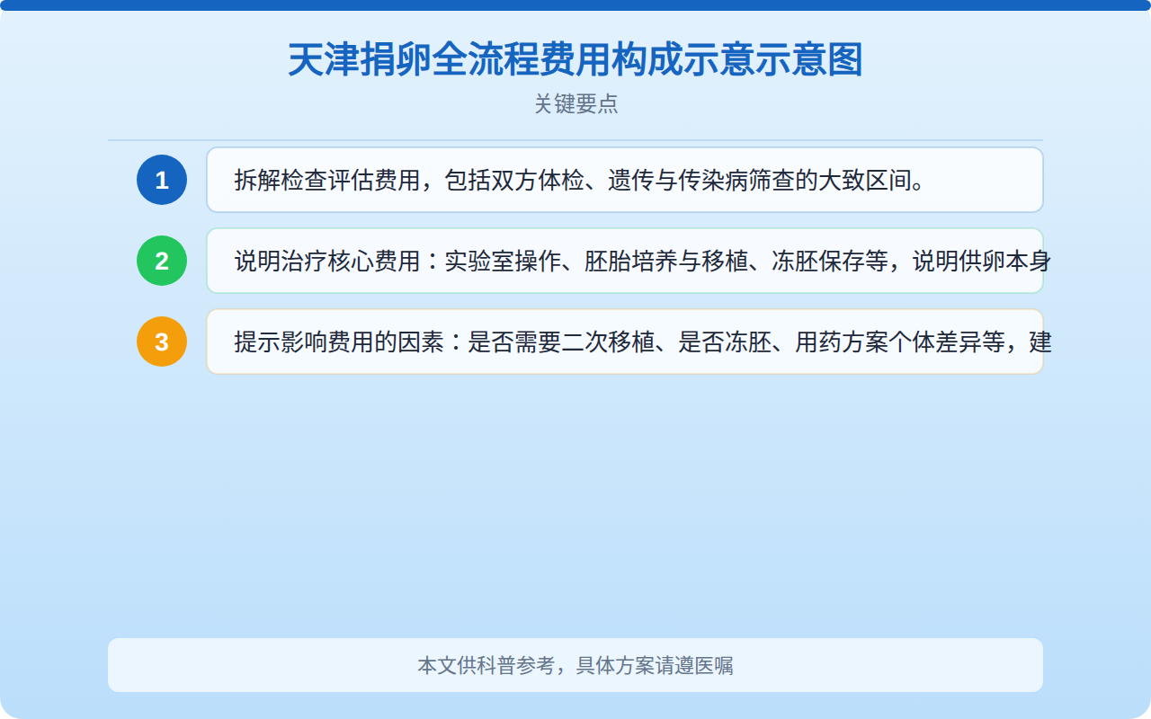 天津捐卵全流程费用构成比例示意图
