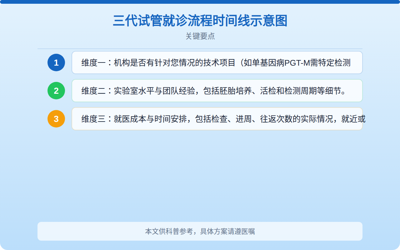 三代试管就诊流程时间线示意图