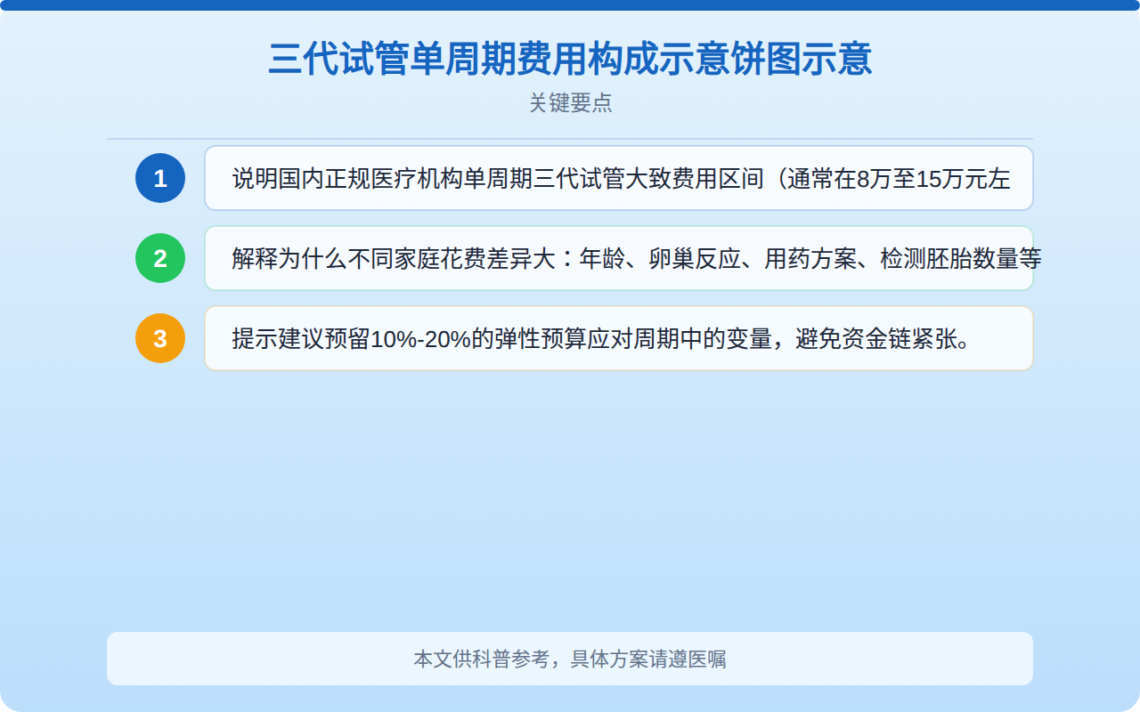 三代试管单周期费用构成占比饼图示意
