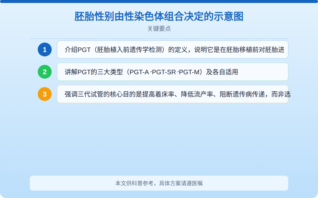 胚胎性别由性染色体组合决定的示意图