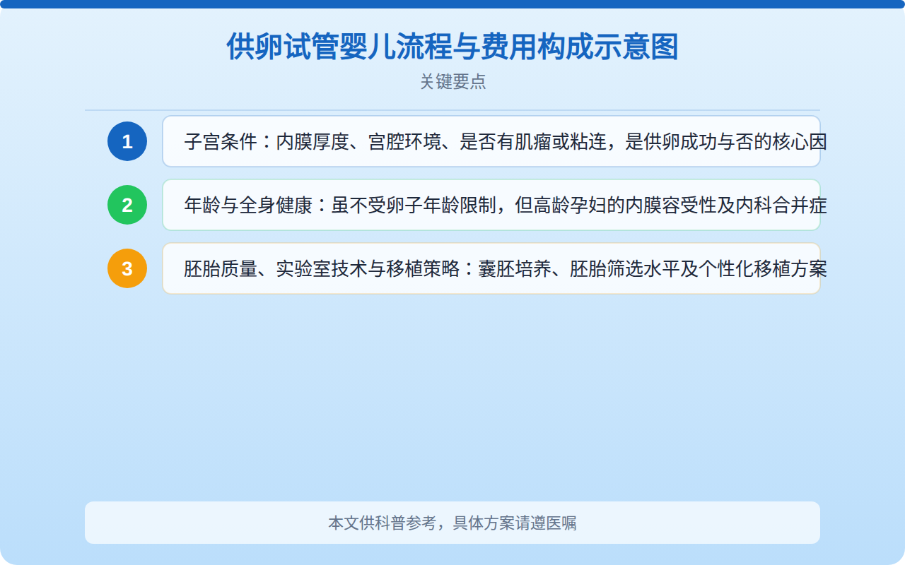 供卵试管婴儿流程与费用构成示意图