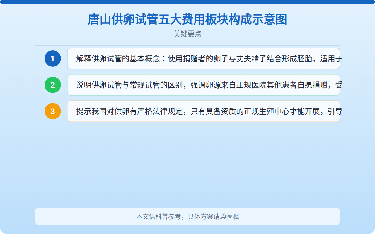 唐山供卵试管五大费用板块构成示意图