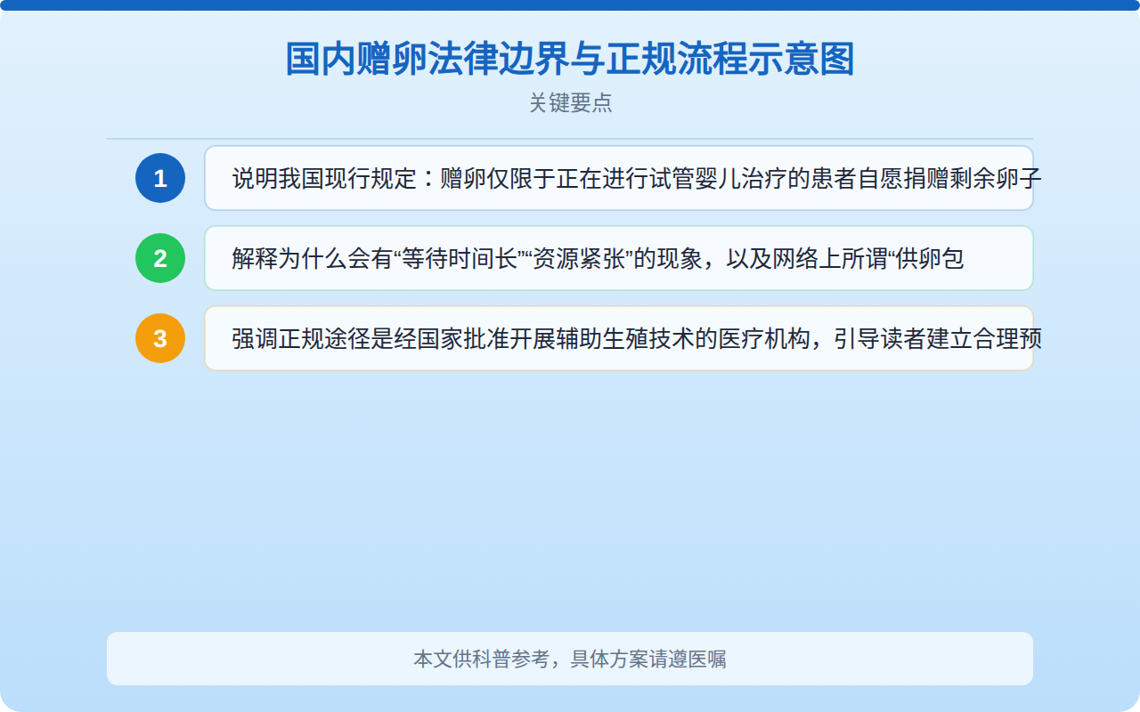 国内赠卵法律边界与正规流程示意图