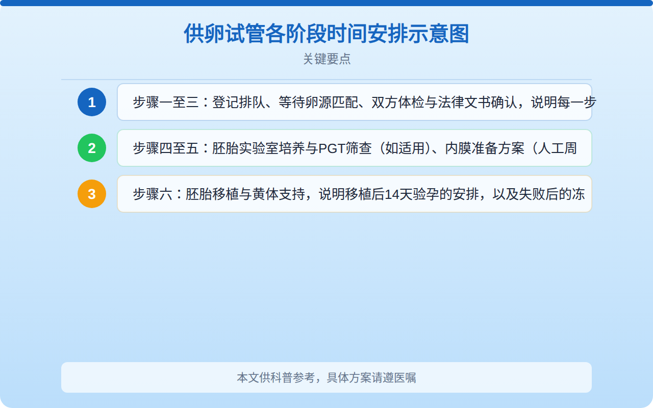 供卵试管各阶段时间安排示意图