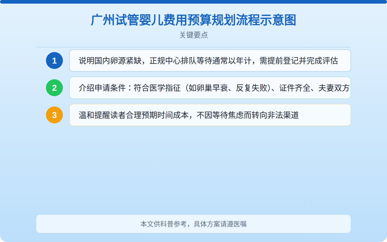 广州试管婴儿费用预算规划流程示意图