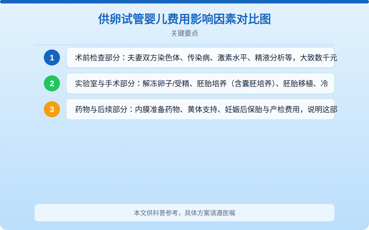 供卵试管婴儿费用影响因素对比图