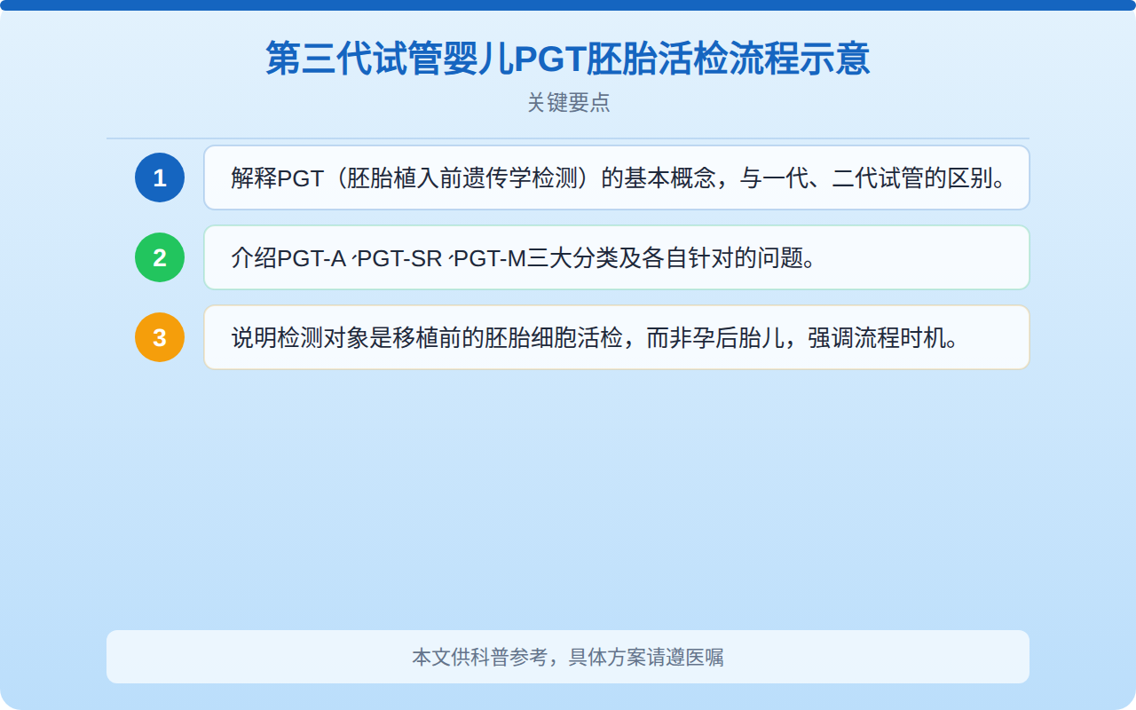 第三代试管婴儿PGT胚胎活检流程示意