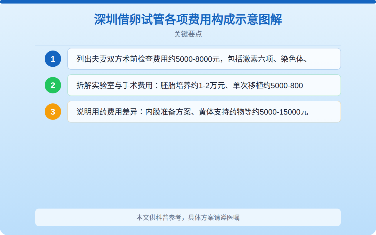深圳借卵试管各项费用构成比例图解