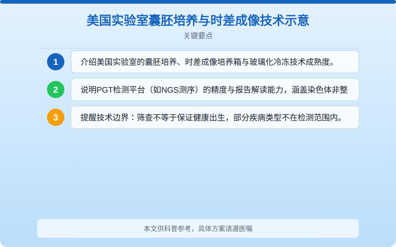 美国实验室囊胚培养与时差成像技术示意