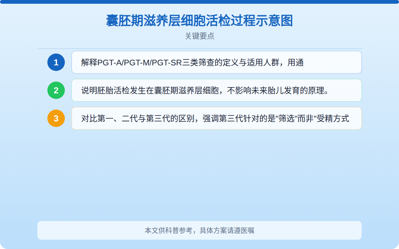 囊胚期滋养层细胞活检过程示意图