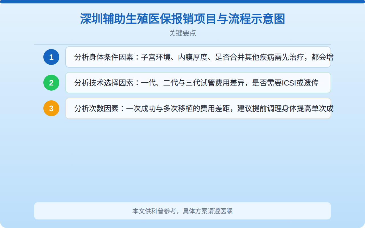 深圳辅助生殖医保报销项目与流程示意图