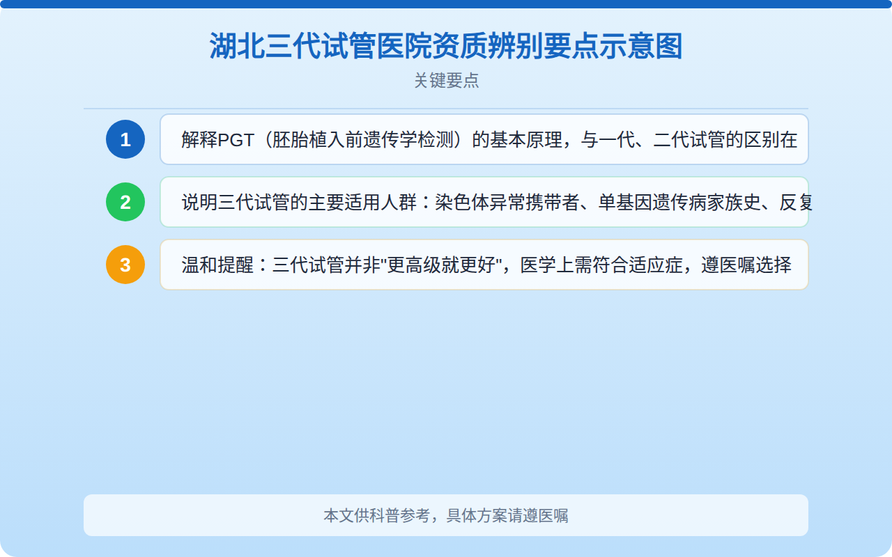 湖北三代试管医院资质辨别要点示意图