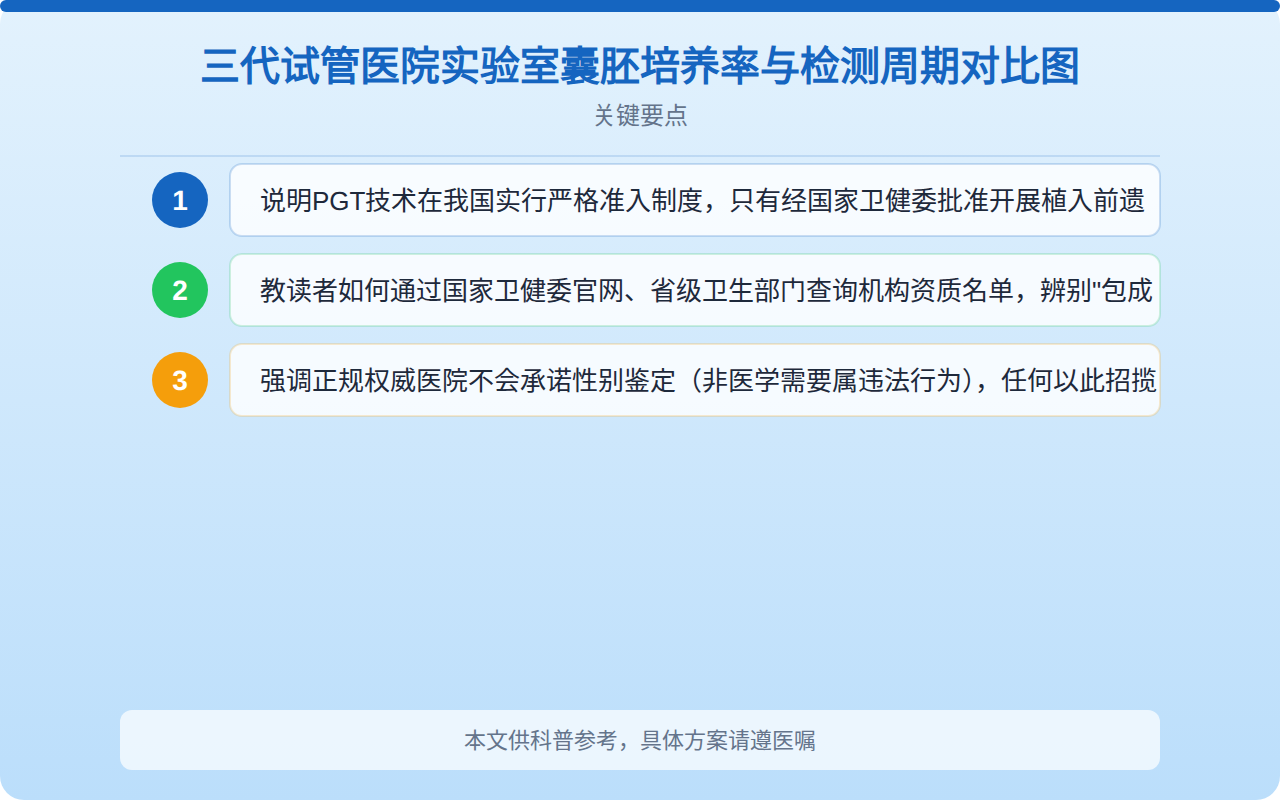 三代试管医院实验室囊胚培养率与检测周期对比图