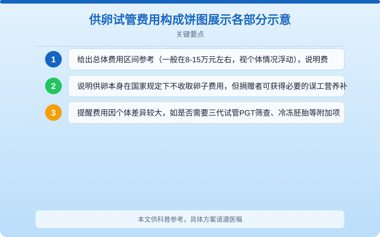 供卵试管费用构成饼图展示各部分占比