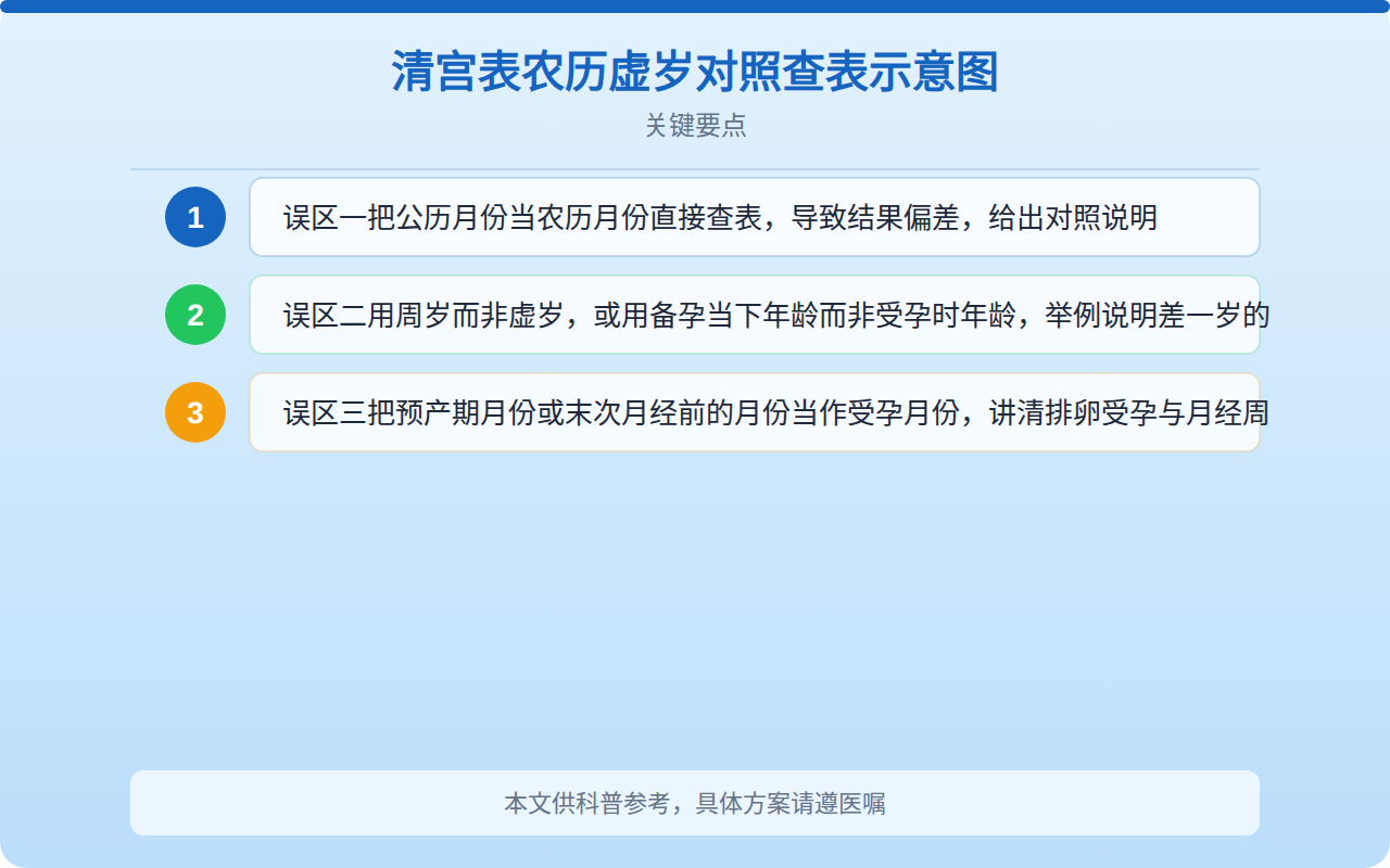 清宫表农历虚岁对照查表示意图