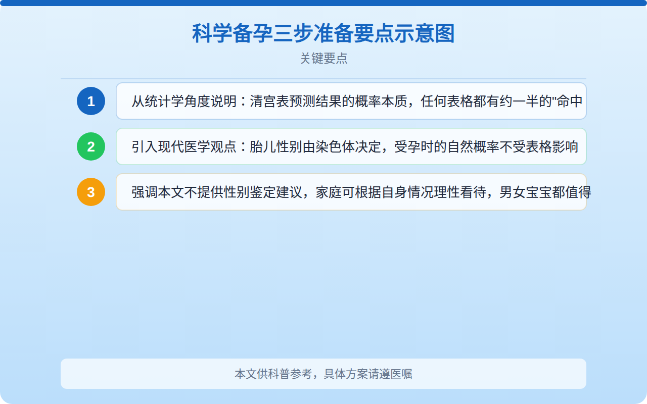 科学备孕三步准备要点示意图