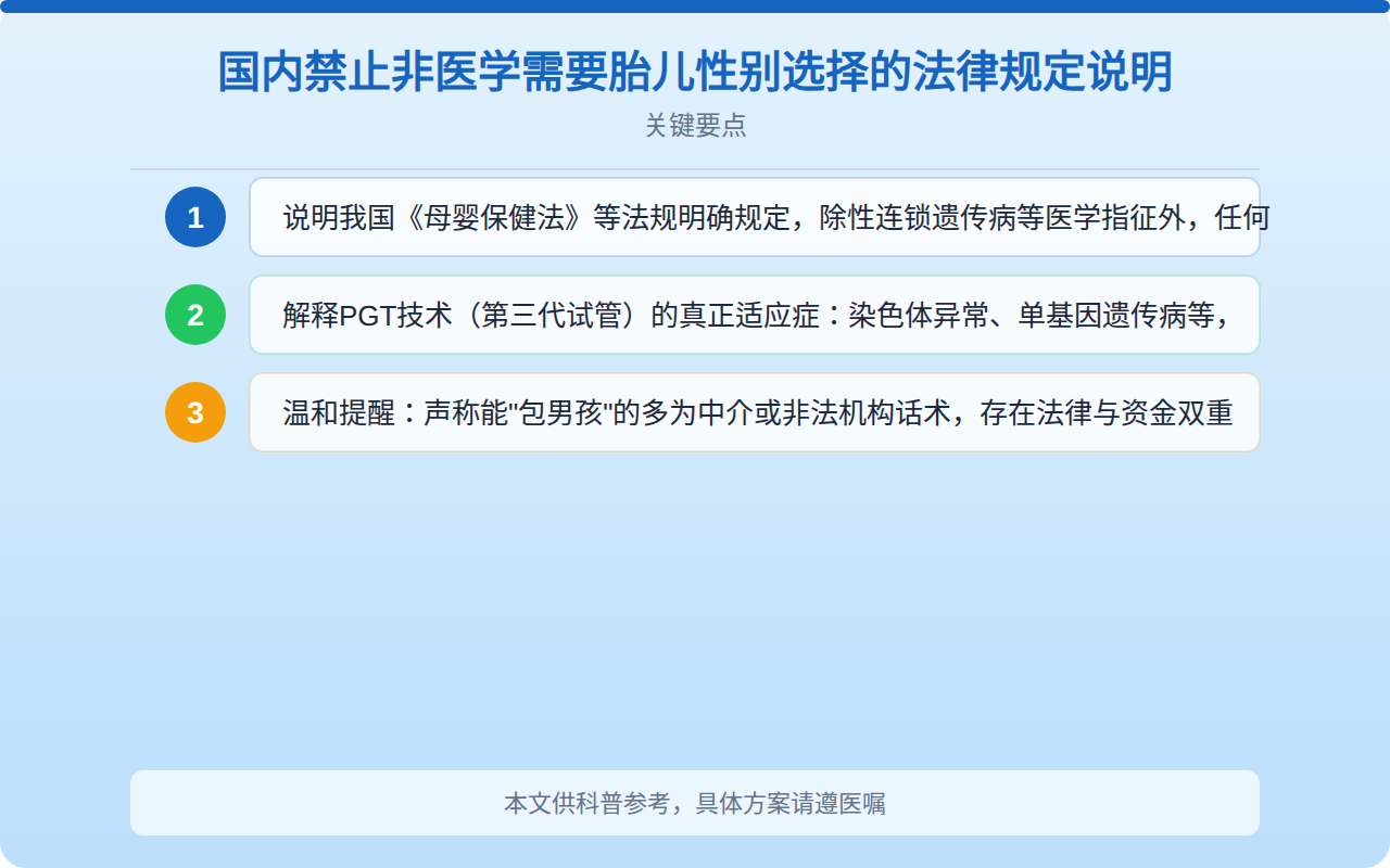 国内禁止非医学需要胎儿性别选择的法律规定说明